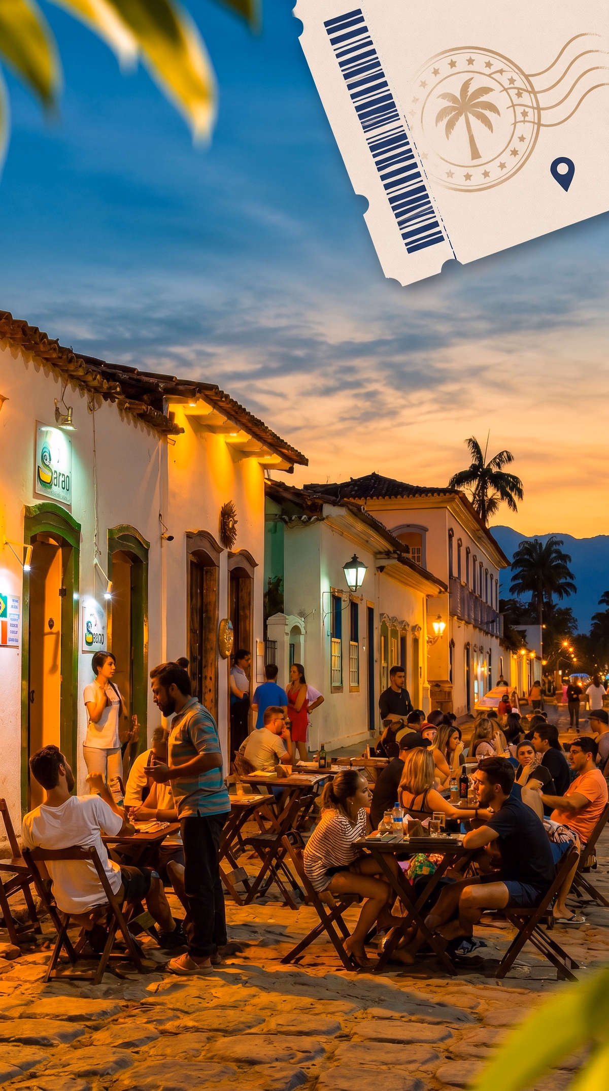 Ticket editorial de passeio e experiência em Paraty