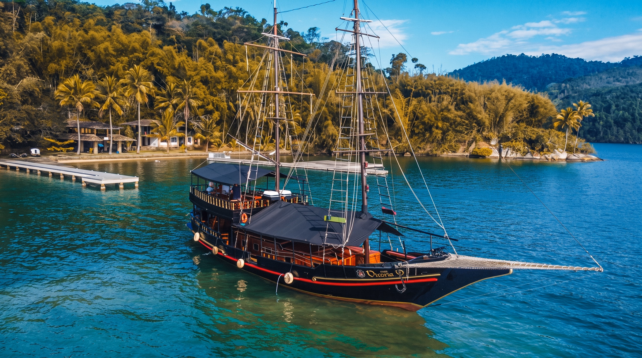 Paisagem marítima na Baía de Paraty